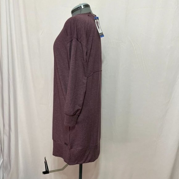 Ellen Tracy NWOT Sz XL Wine Cuff  Long Sleeves Sweater Dress Cuff Hemline - Picture 6 of 9